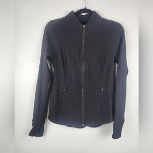 Athleta Black Salutation Ribbed Jacket Med